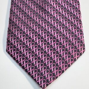 Real Men Wear Pink Silk Tie by Diane Katzman - Breast Cancer Awareness